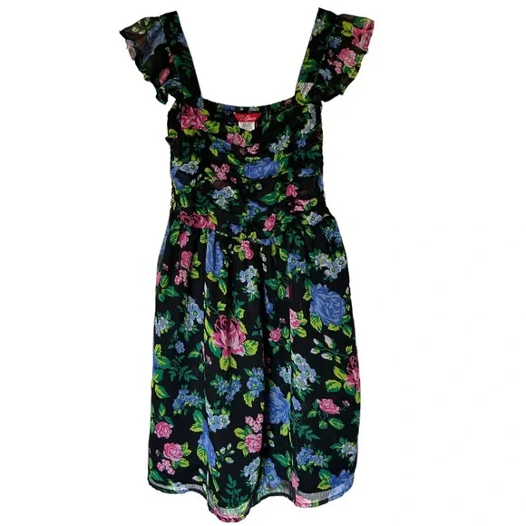 Guess sleeveless ruffled shoulder dress girls size L(14) - Picture 1 of 3